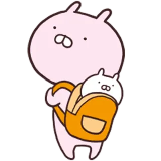 😗 可爱, 卡哇伊, 卡通, 动物, 背包, 角色 telegram sticker