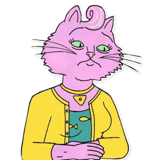 🙄 Princess Carolyn BoJack Horseman кот, мультфильм, розовый, Принцесса Кэролин, Конь БоДжек telegram sticker