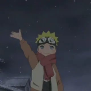 🍜 Naruto 动漫, 火影忍者, 卡通, 角色, 雪, 围巾, 动画 telegram sticker