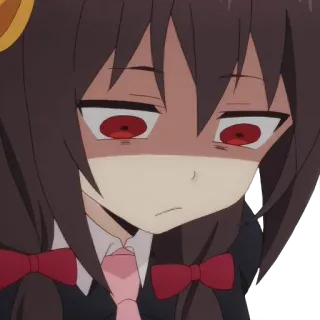 🙁 anime, girl, cartoon, frustrated, emotional, yunyun, konoSuba telegram sticker