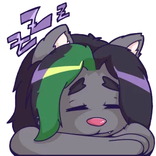 😴 ZZZ śpiący, kot, zwierzę, kreskówka, zmęczony, zz, senny telegram sticker