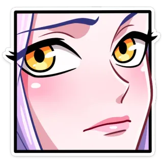 😕 Аниме, Мультфильм, Лицо, Стикер, Портрет, Выражение telegram sticker