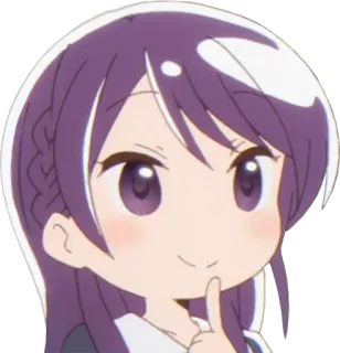 🤔 Anime, Personaggio, Carino, Ragazza, Chibi, Capelli viola telegram sticker