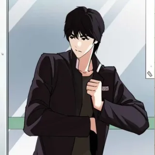 🤐 SEOK Anime, Charakter, Männlich, Ernst telegram sticker
