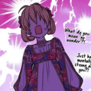 🪜 What do you mean no wonder'?!
Just ho mentally strong as you?! Manga, Anime, Bocadillo, Dibujo animado, Exclamación, Ilustración, Personaje telegram sticker