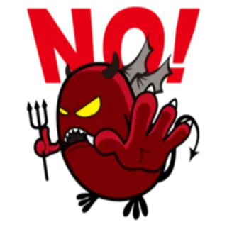 😞 NO! devil, monster, prohibition, evil, warning telegram sticker
