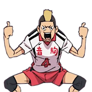 👍 音駒 Аниме, Волейбол, Номер 4, Персонаж, Спорт, Команда, Форма telegram sticker