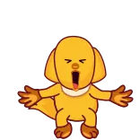 🥳 chien, dessin animé, animal, mignon, autocollant telegram sticker