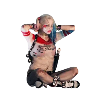 🙇 Harley Quinn Suicide Squad Daddy's Lil Monster Harley Quinn, Suicide Squad, DC Comics, supervillain, comic book character, antihero, Margot Robbie telegram sticker