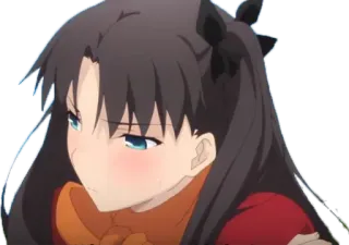 😥 Rin Tohsaka Fate/stay night anime, girl, cute, manga, expression, rin tohsaka, fate/stay night telegram sticker