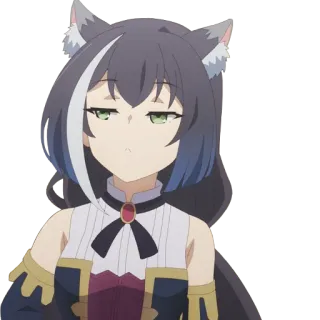 😑 animé, fille chat, suffisant, ennuyé telegram sticker