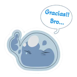 👍 Gracias!! Bro... слайм, капля, спасибо, братан, мультфильм telegram sticker