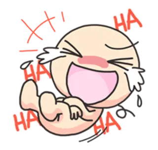 😝 HA หัวเราะ, ตลก, มีความสุข, อีโมจิ, การ์ตูน, เสียงหัวเราะ telegram sticker