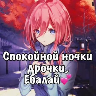 😴 Спокойной ночки, Дрочки, Ебалай Anime, Saluto, Russo, Offensivo telegram sticker