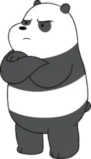 😠 Panda We Bare Bears アニメ, パンダ, ぼくらベアベアーズ, クマ, テレビ番組, 動物 telegram sticker