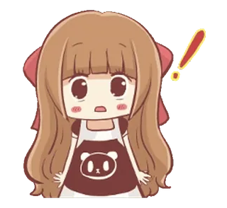 ❗️ anime, cartoon, kawaii, exclamation, girl, cute telegram sticker
