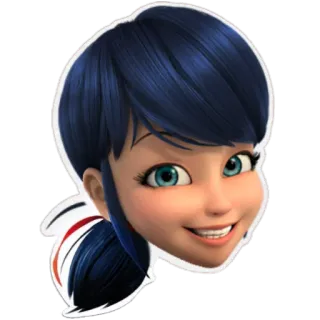 😁 Marinette Dupain-Cheng Miraculous: Tales of Ladybug & Cat Noir Маринетт, Miraculous Ladybug, мультфильм, девочка, аниме, улыбка telegram sticker