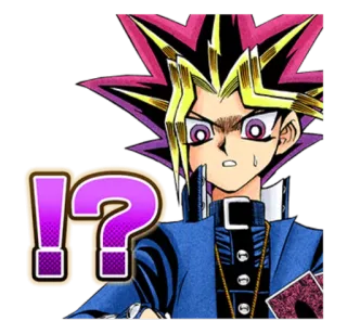 😥 Yugi Muto Yu-Gi-Oh! Anime, Pytanie, Postać, Manga, Duelista telegram sticker