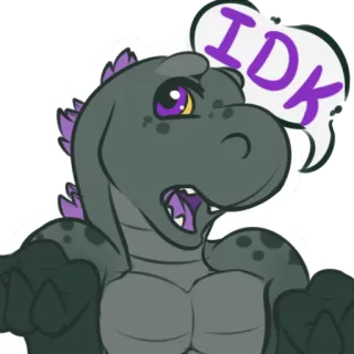 🤷 IDK dinosaur, cartoon, idk, expression, confused whatsapp sticker
