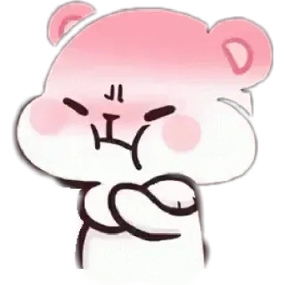 😡 bear, angry, cartoon, cute, animal, pink, sticker, illustration telegram sticker