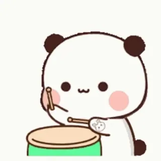 🎈 Panda, Trommel, Süß, Tier, Cartoon, Kawaii telegram sticker