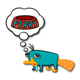 😩 Perry the Platypus Phineas and Ferb PERRY ornitorinco, Perry, cartone animato, animale, Phineas e Ferb, Disney telegram sticker
