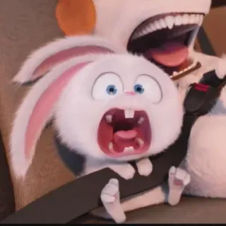 😱 Snowball The Secret Life of Pets rabbit, cartoon, animated, animal, pet telegram sticker