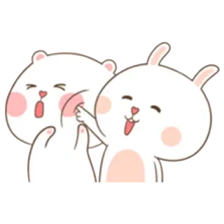 😊 Desenho animado, Animal, Coelho, Urso, Engraçado, Fofo whatsapp sticker