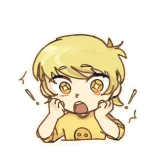 🤩 Anime, Dibujos animados, Choque, Sorpresa, Exclamación, Asustado, Miedo, Personaje de dibujos animados telegram sticker