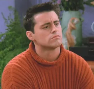 🤔 Joey Tribbiani Friends serie tv, sitcom, personaje, friends, joey tribbiani, joey, matt leblanc whatsapp sticker