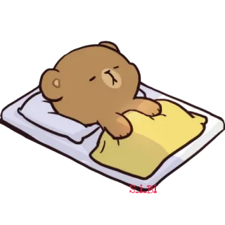🥱 orso, dormire, cartoni animati, animale, carino telegram sticker
