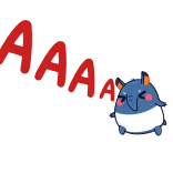 😫 AAA zwierzę, słodkie, krzyczy, kreskówka, potwór, wyrażenie telegram sticker