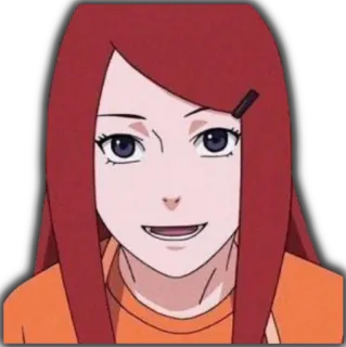 😀 Kushina Uzumaki Naruto 쿠시나, 나루토, 우즈마키, 애니, 빨간 머리, 여자 telegram sticker