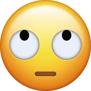 🙄 emoji, rolling eyes, expression, yellow, face telegram sticker