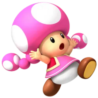 👧 Toadette Toadette, Mario, Nintendo, Video game, Cogumelo, Rosa, Personagem telegram sticker