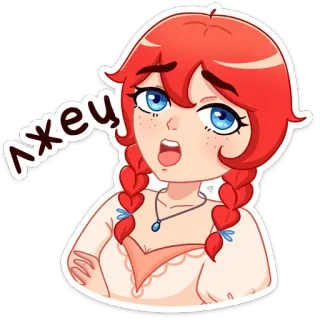 😠 ЛЖЕЦ อนิเมะ, ผมแดง, ผู้หญิง, การ์ตูน, สติกเกอร์ whatsapp sticker