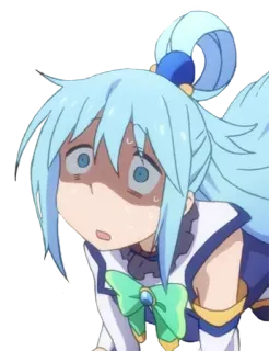 😨 Aqua Konosuba anime, karakter, aqua, konosuba, lucu, imut, stiker telegram sticker