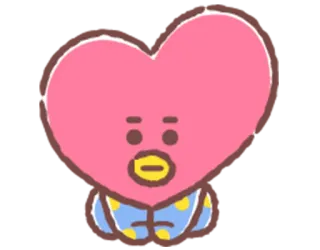🙏 Tata Tata, BT21, cartoon, sticker, cute, character telegram sticker