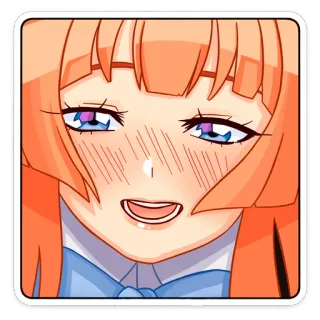 🥺 Аниме девушка, Краснеет, Милый, Мультик, Стикер whatsapp sticker
