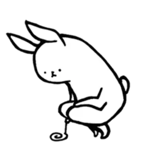 🌀 lapin, lapinou, dessin, animal, dessin animé, mignon, croquis whatsapp sticker