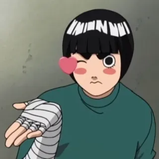 💕 Rock Lee Naruto アニメ, ロック・リー, ナルト, キャラクター, ハート, 漫画 telegram sticker