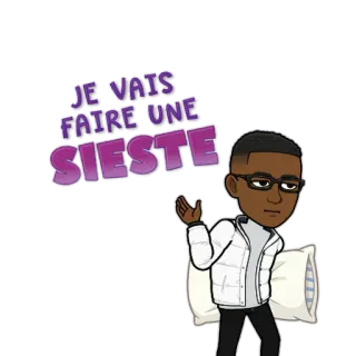 😪 JE VAIS FAIRE UNE SIESTE Bitmoji, 昼寝, 睡眠, シエスタ telegram sticker