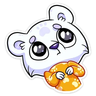 🤭 niedźwiedź polarny, zwierzę, słodki, kreskówka, naklejka telegram sticker