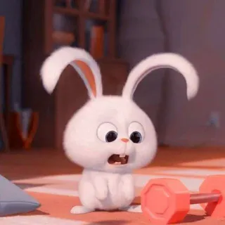 🧐 Snowball The Secret Life of Pets lapin, blanc, mignon, dessin animé, personnage telegram sticker