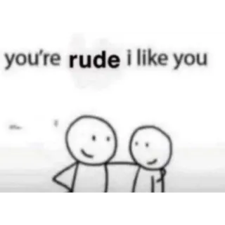 💋 you're rude i like you грубый, друг, человечек, привязанность telegram sticker