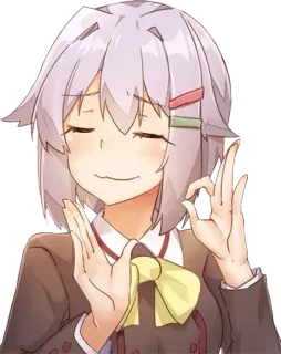 😌 anime girl, character, anime whatsapp sticker