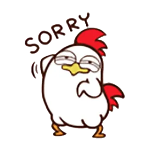 😕 SORRY Hühnchen, Entschuldigung, Entschuldigung, Cartoon, Vogel, süß telegram sticker