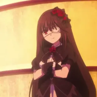 😌 Kurumi Tokisaki Date A Live อนิเมะ, ผู้หญิง, โทคิซากิ คุรุมิ, Date A Live, ตัวละคร whatsapp sticker
