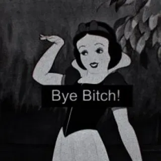 🤑 Snow White Bye Bitch! Branca de Neve, Tchau, Vadia, Disney, Desenho animado, Despedida telegram sticker