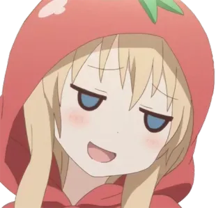 😏 anime, cartoon, tomato, girl, cute, smug telegram sticker